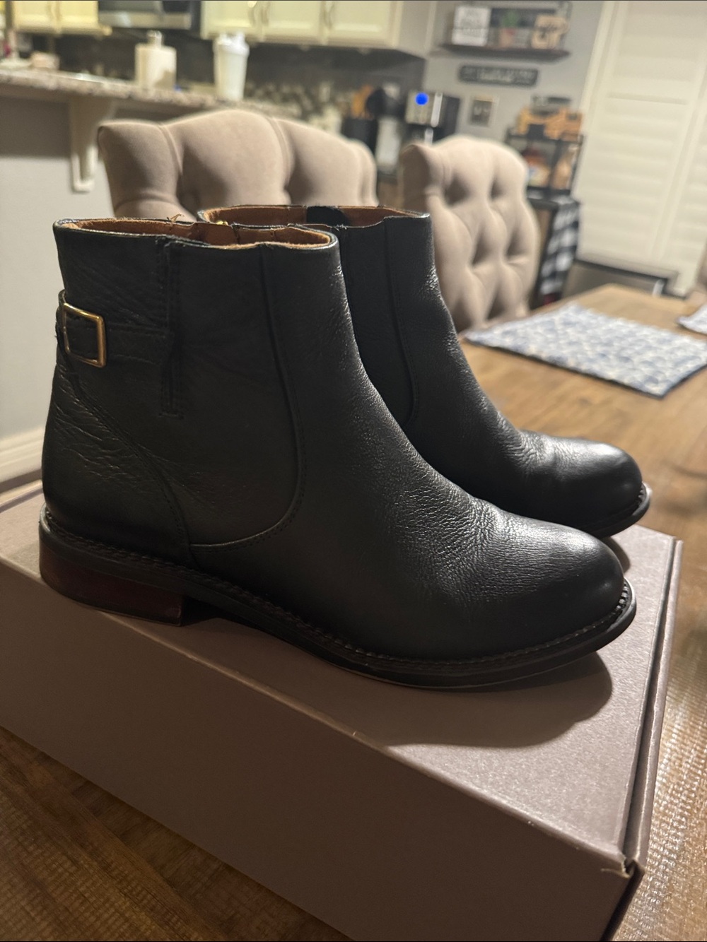 Franco Sarto Black Leather Ankle Booties